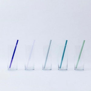 Glass Straws Colour Mix / Set of four reusable glass drinking straws / Pyrex / Eco friendly / Smoothie straw image 5
