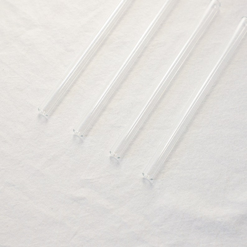 Glass Straw Set of Four Clear Reusable Glass Straws / Eco Friendly / Smoothie Straw / Glass Straw image 3