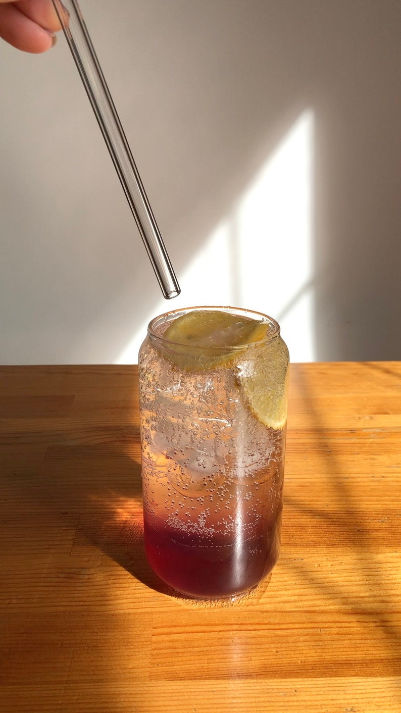 Herbruikbaar glazen rietje / Set van vier / Gebogen Helder Glazen Rietjes / Eco-vriendelijk / Smoothie Stro / Glazen rietje / Handgemaakt glas afbeelding 6