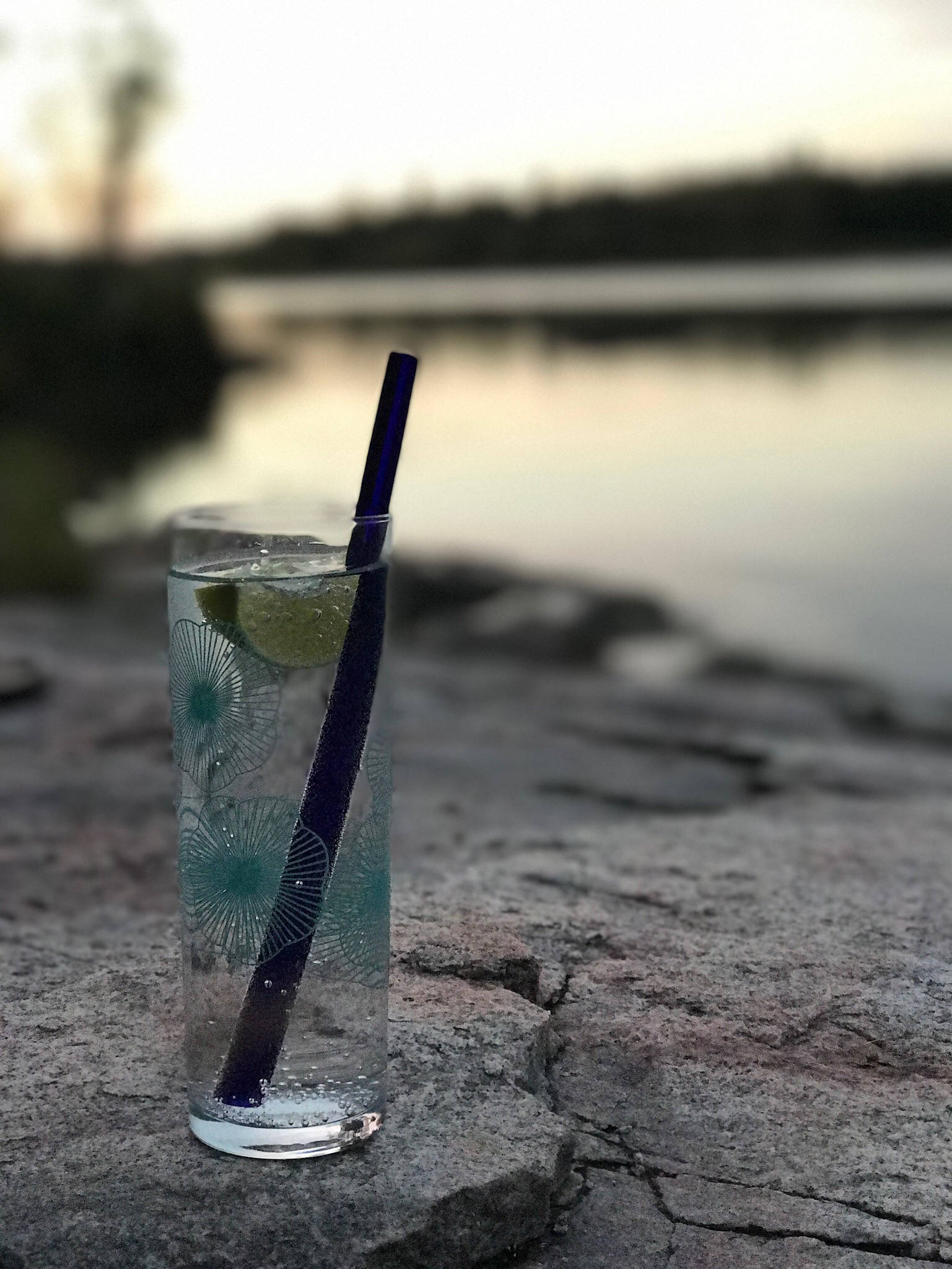 Long Glass Straws Blue Glass / 4 Pack / Combo