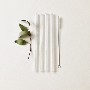 Glass Straw Set of Four Clear Reusable Glass Straws / Eco Friendly / Smoothie Straw / Glass Straw