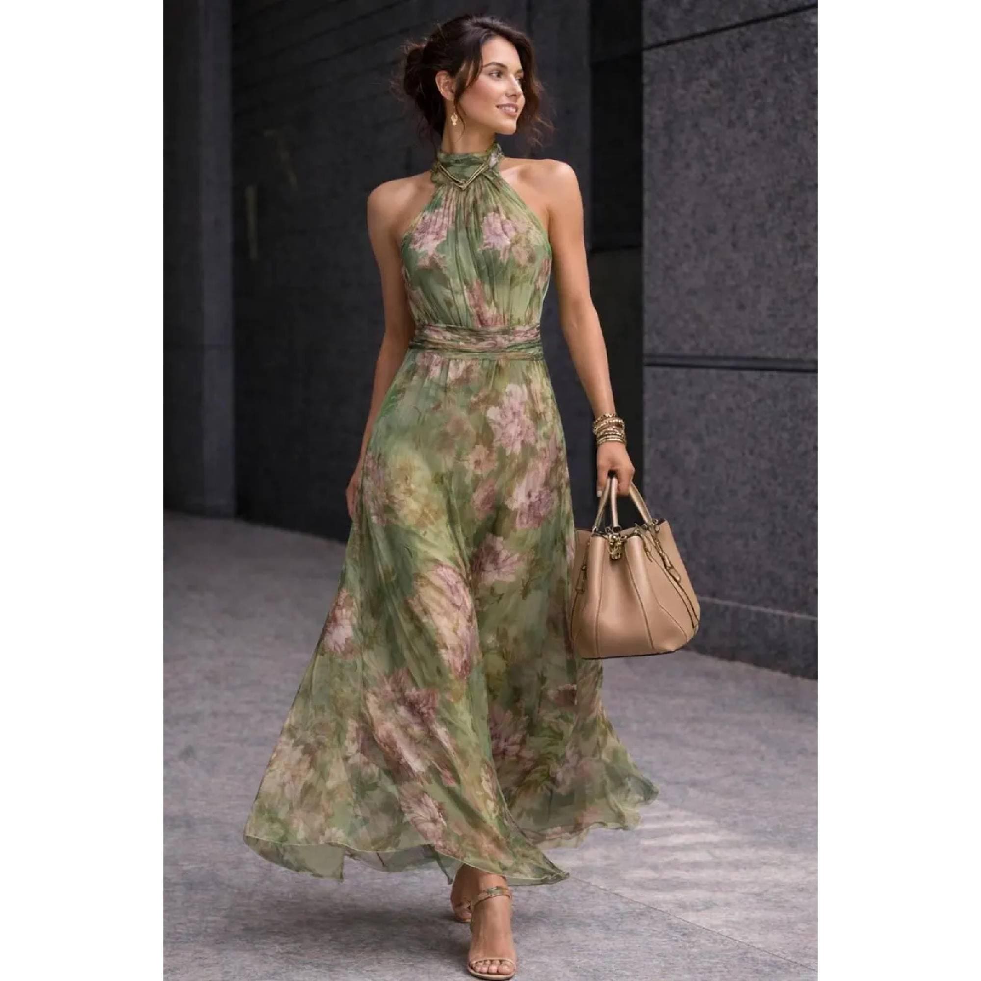 slim fit dress slacks Mint Green Halter Neck Dress: Simple and Sexy Style for Ladies – Canary  Houze main image 1