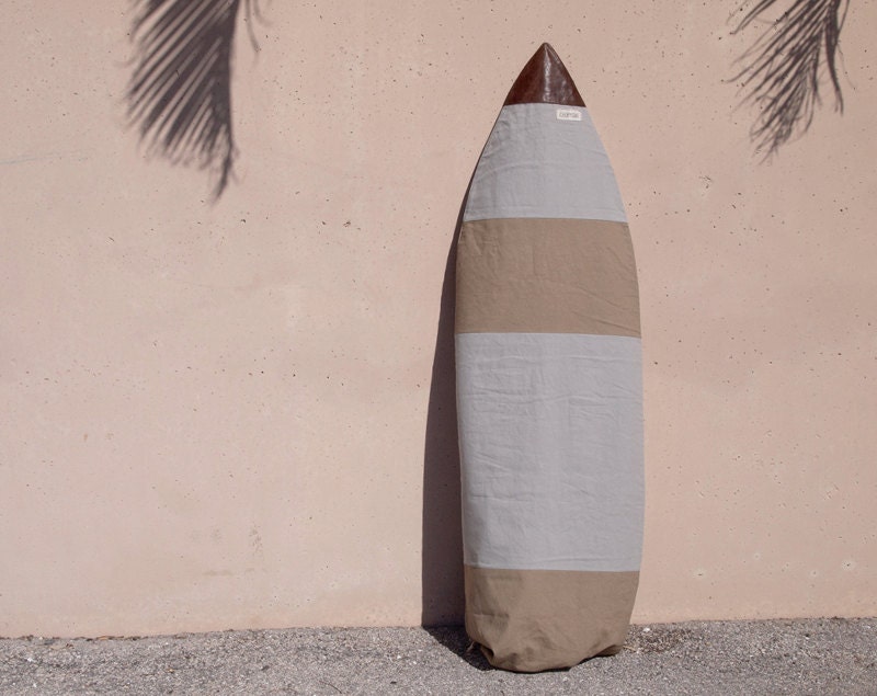 Surfboard Bag Surf Board Bag Grey Canvas Surf Cover Leather Etsy