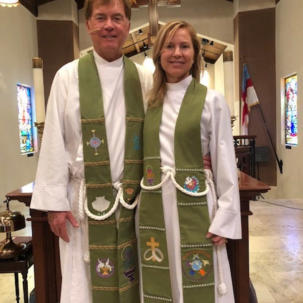 CUSTOM CREATED Clergy  STOLE for Ordinary Times...Episcopalian, Presbyterian, others...or a great gift for ordination or graduation