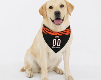 Personalized Cincinnati Dog Neck Bandana , Custom Pet Scarf, Name Number Dog Outfit, Game Day Dog Gift, Sports Fan Pet Accessory