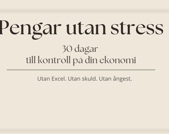 30 Day Money Reset Guide | Budget & Mindset Workbook | Swedish PDF | Digital download