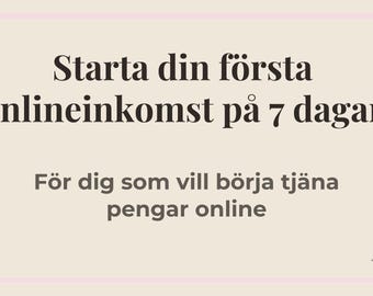 Start an Online Income | Beginner Digital Guide PDF | Make Money Online for Beginners | Swedish PDF