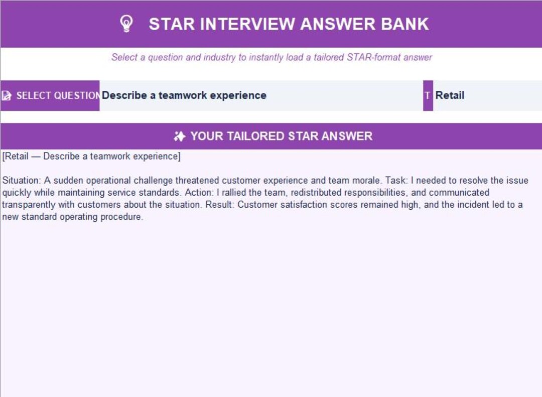 Template Rgr Job Tracker & STAR Interview Prep Excel Template (digital Download) - Etsy