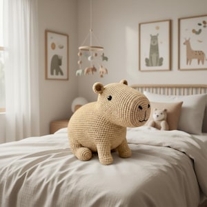 Kapybara-virkmönster PDF | Amigurumi-plysch- och nyckelringsdesign (digital nedladdning)