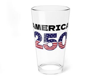 American 250 Mixing Glass | Patriotic Stars & Stripes 16oz