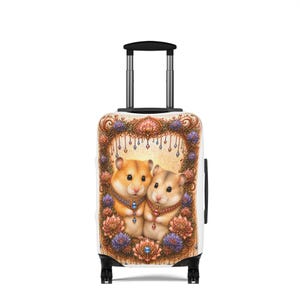 Adorable Hamster Pair Luggage Cover | Cute Animal Travel Accessory
