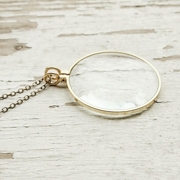 SALE closer - magnifying glass monocle necklace