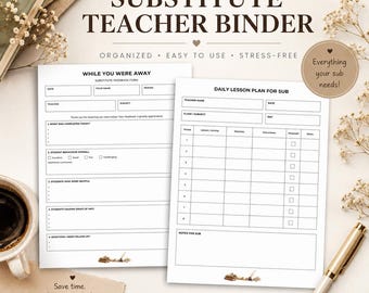 Bearbeitbares Unterplan-Bundle für Mittelschullehrer | Ersatzlehrer Dokumente | Microsoft Word | Klasse 6–8