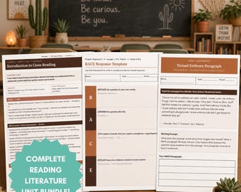 Wunder-Roman Lerneinheit Klasse 6 ELA | 30 Stundenpläne, Bewertungen, grafische Organisatoren & Folien | Mittelschule Lese Bundle druckbar