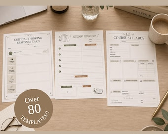Organisation von Mittelschulklassen und bearbeitbare Vorlagen | 81 Light Academia Klassenzimmer Printables | Klasse 6–8 Materialien für den Lehrer