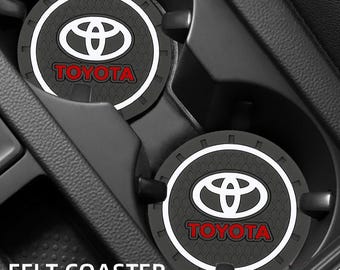 2pcs Car Coasters Non Slip Cup Holder Mat Waterproof Auto Cup Pad Toyota Corolla Camry Rav4 Hilux Accessories
