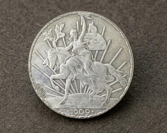 1909 Mexican Un Peso Caballito Silver Coin, Eagle Dollar Antique Coin Collection, Rare Commemorative Coin, Mexico Old Coins for Collectors