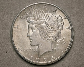 1925 Peace Dollar, Rare American liberty Coin, Vintage Peace Silver Dollar Coin Collection, US Old Coins for Collectors, Commemorative Coin