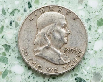 Monedas raras de medio dólar Franklin de 1959, colección de monedas antiguas de plata de EE. UU., monedas antiguas americanas para coleccionistas, moneda conmemorativa de la suerte