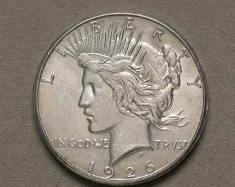 1926 Peace Dollar, Rare US liberty Coin, Vintage Peace Silver Dollar Coin Collection, American Old Coins for Collectors, Ancient Coin