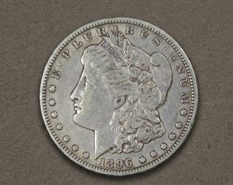 1896 Morgan Silver Dollar, Old American Morgan Dollar Silver Coin Collection, Rare US Commemorative Coin, Collectible Coins for Collectors
