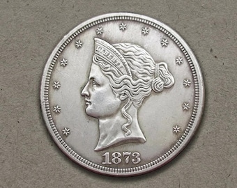 1873 United States Trade Dollar, Rare American Silver Coins, Old liberty Coin Collection, US Coins for Collectors, Commemorative Coin