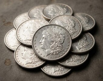 1878-1921 Morgan Silver Dollar Complete Coin Set, Rare US Morgan Dollar Coin Collection, American Old Coins for Collectors, Collectible Coin