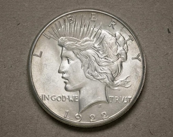 1922 Peace Dollar, Vintage American liberty Coin Collection, Rare Peace Silver Dollar, US Old Coins for Collectors, Commemorative Coin