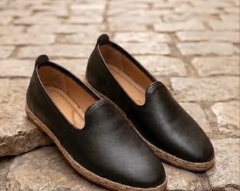 Handmade Yemeni Leather Shoes Turkish Flats for Women Genuine Leather