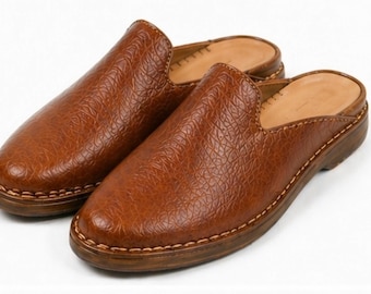 Handmade Yemeni Leather Shoes Turkish Flats for Men Genuine Leather