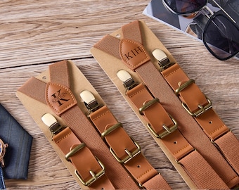 Groomsmen Gift, Groomsmen Suspenders for Best Man, Grooms Suspenders, Wedding Suspenders, Genuine Leather Suspenders, Father's Day Gifts