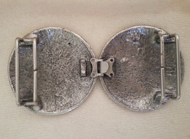 50/%OFF Sunburst silver tone vintage metal buckle