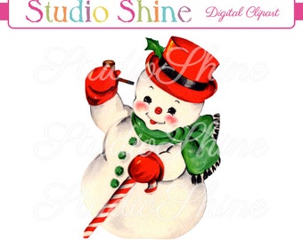 Vintage Digital Clipart - Frosty The Snowman - Cute Clip Art Instant Download Printable Image Personal and Commercial Use