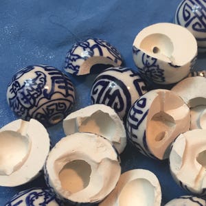 8 oz Broken Pottery Blue and White China Broken China Jewelry Making Mosaic Tiles Chinoiserie Pieces Broken Porcelain Delft image 3