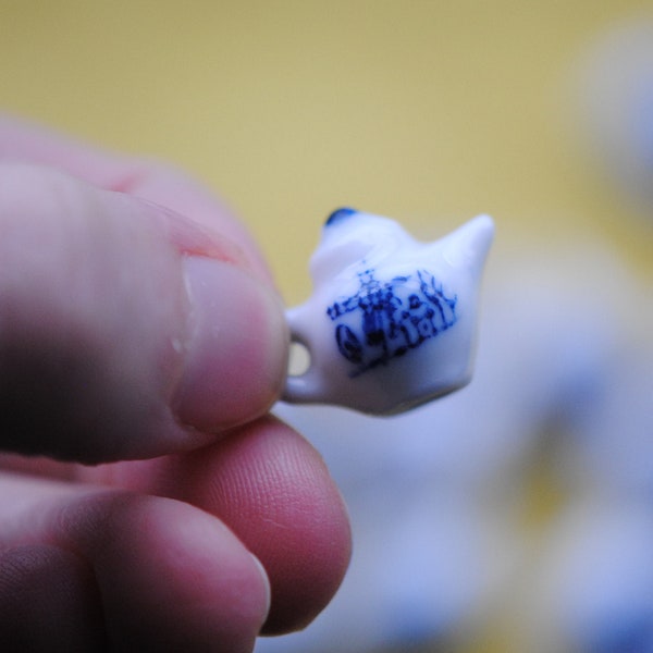 Blue China Teapot | Porcelain Teapot Charm | Delft Teapot Charm | Ceramic Teapot Pendant | Chinoiserie Charm | Chinese Charm | Floral Charm
