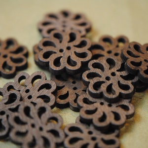 Carved Wooden Buttons | 20mm Buttons | Large Buttons | Unique Buttons | Three Quarter Inch Buttons | 3/4 Inch Buttons | Openwork Buttons
