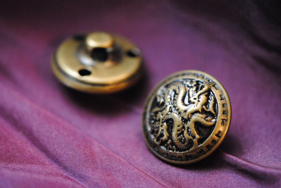 Chinese Buttons Dragon Buttons Brass Buttons Shank - Etsy