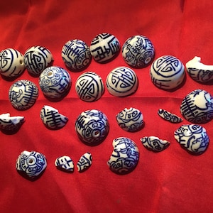 8 oz Broken Pottery Blue and White China Broken China Jewelry Making Mosaic Tiles Chinoiserie Pieces Broken Porcelain Delft image 1