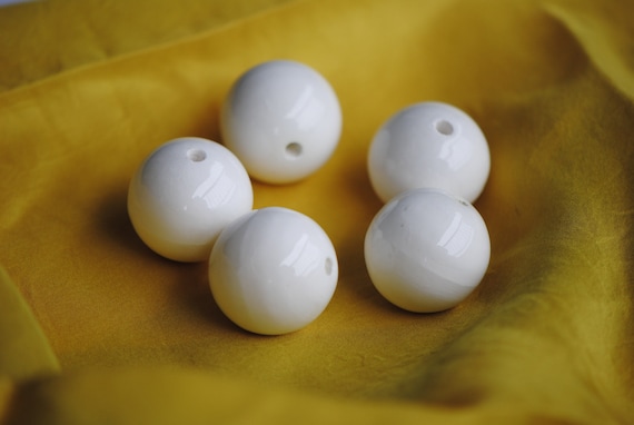 White ceramic beads shop