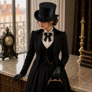 Victorian Straw Hat Black - Etsy display picture 3