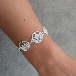 Tree of Life Sterling Silver Bracelet, Letterbox Gift, Adjustable, Women's, Gift for Her, Bridal Jewellery Wedding, Christmas, Birthday