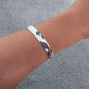 Pure Silver Bangle - Elegant Wedding Bridal Jewellery - Adjustable - Bracelet Band - Classic - Boho - Gift for Her - Plain Silver Bangle