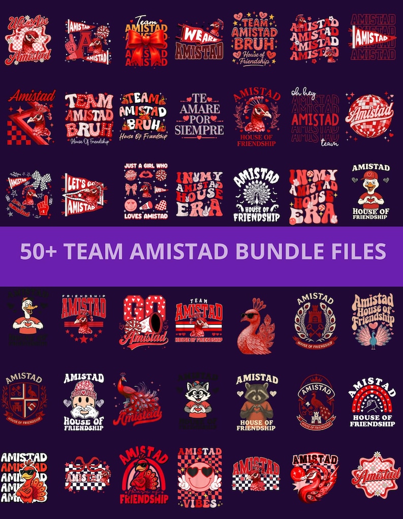 50+ Amistad House of Friendship Png Bundle, Back to School Amistad Png ...
