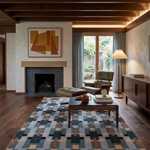 Handwoven Geometric Flatweave Rug, Modern Tribal Durry Carpet, Wool Area Rug, Living Room & Stair Runner, Boho Home Decor – 3x5, 4x6, 5x8