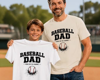 Baseball Dad T-Shirt | Father's Day Gift for Baseball Dad | Dugout Dad Tee | Little League Father Gift | Dad Birthday Gift