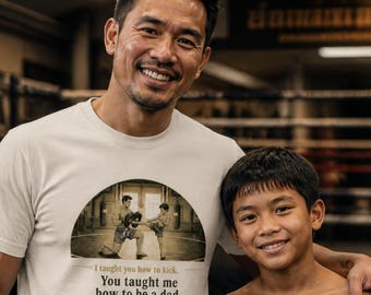 Vintage Muay Thai Dad Shirt Gift | Father Son Muay Thai Tee | Fathers Day Gift Kickboxing | Martial Arts Dad Gift Men Unisex S-2XL