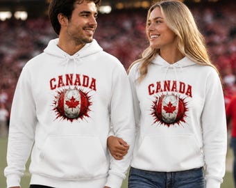 Sudadera con capucha de fútbol de Canadá | Sudadera del Mundial 2026 | Regalo para aficionados al fútbol canadiense | Conjunto unisex a juego