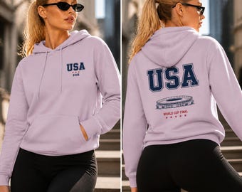 USA World Cup Hoodie | Vintage College Soccer Sweatshirt | American Soccer Fan Gift |  Men Women Unisex