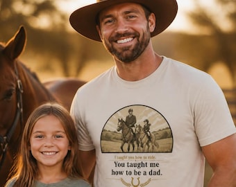 Vintage Horse Dad Daughter Shirt Gift | Father Daughter Horse Riding Tee | Fathers Day Gift Equestrian Girl | Horse Lover Dad Gift Men