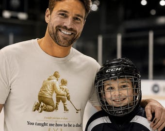 Vintage Hockey Dad Shirt Gift | Father Son Hockey Tee | Fathers Day Gift Hockey | Hockey Dad Gift Men Unisex S-2XL